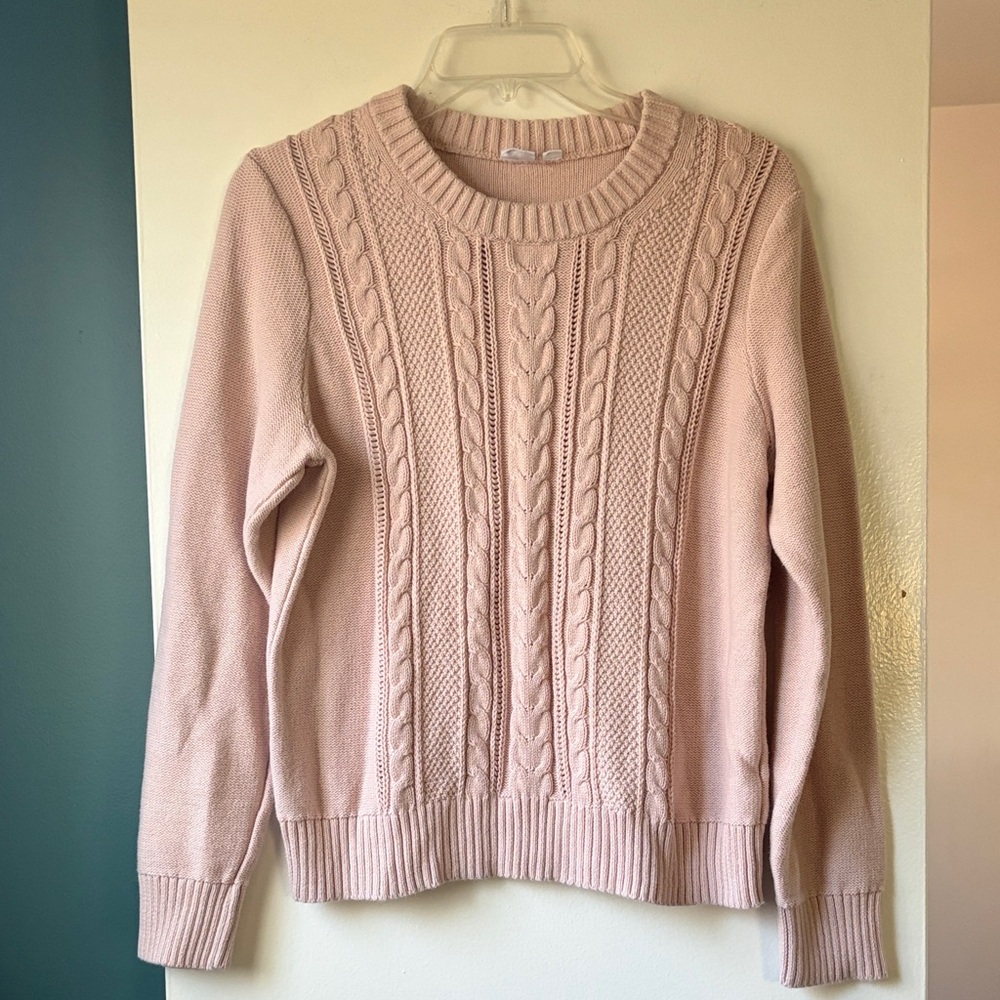 GAP Women's Blush Cable Knit Sweater